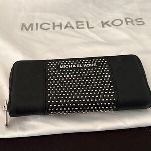 Michael Kors Black Wallet with Silver Accents